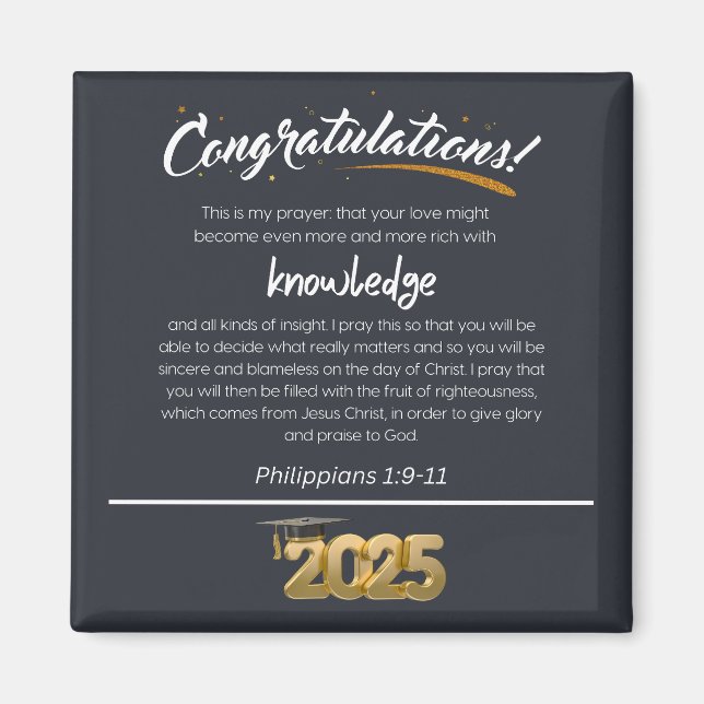 Grattisar 2025 Filippinerna 1:9-11 kristna Magnet (Framsidan)