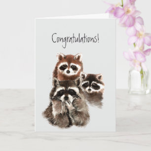 Grattisar alla så stolt över er Roligt Raccoons Kort