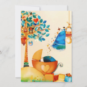 Grattisar av vismfisk, nyfödda Baby Meddelande