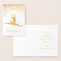 Grattisar Ballet Dancer Guld Confetti-kort