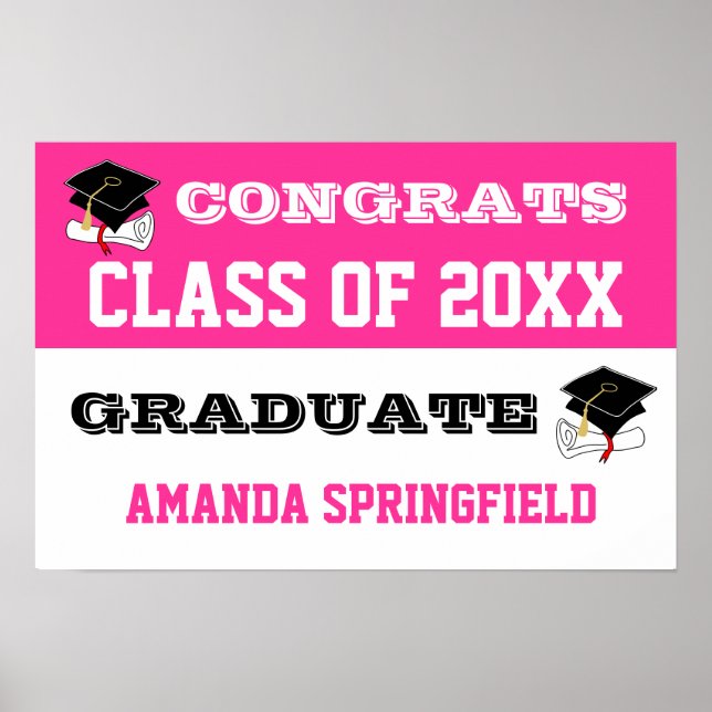 Grattisar Banner Poster Rosa (Framsidan)