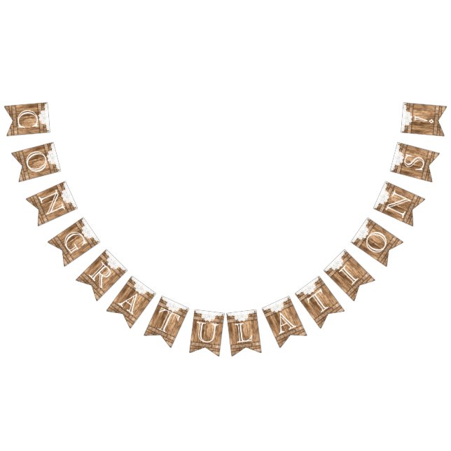 Grattisar - Barnwood och Snöre Vimplar (Alla)