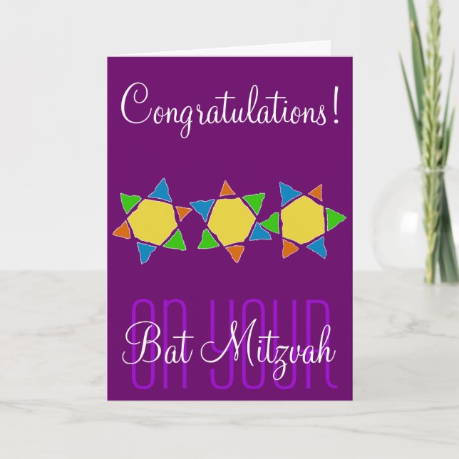 Grattisar Bat mitzvah Pub Mitzvah Kort (Framsida)