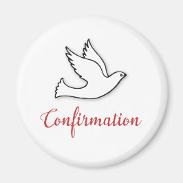 Grattisar Bekräftelsedova med Guld, röd Magnet