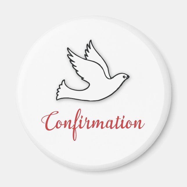 Grattisar Bekräftelsedova med Guld, röd Magnet (Framsidan)