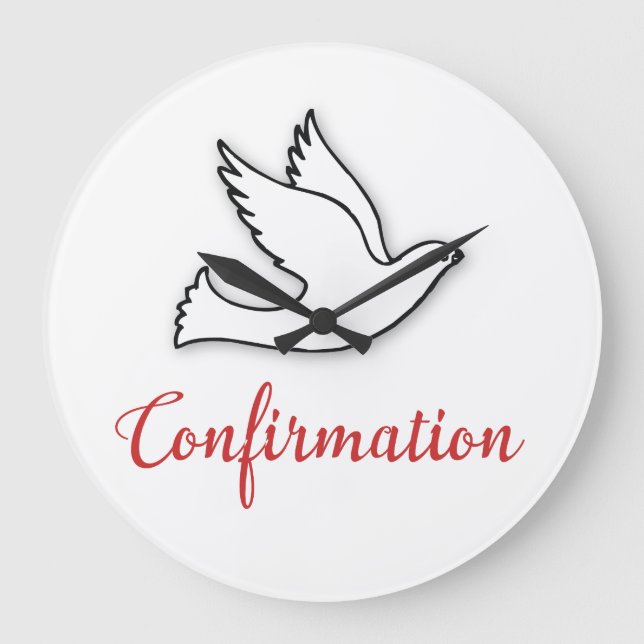 Grattisar Bekräftelsedova med Guld, röd Stor Klocka (Framsida)