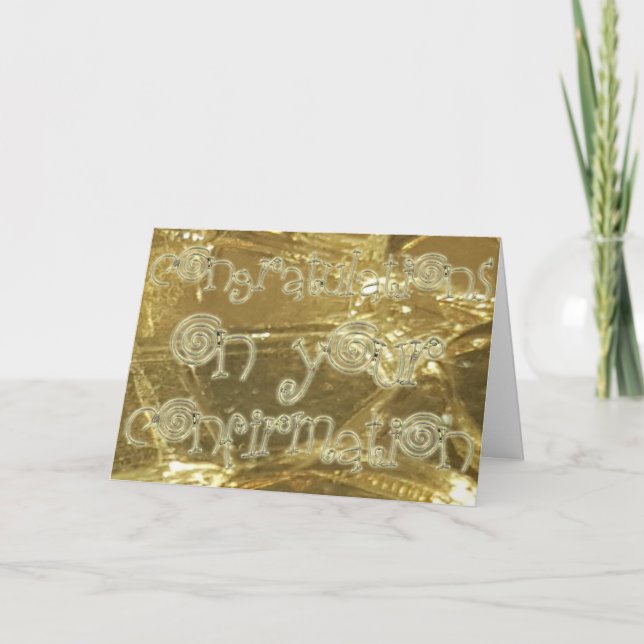 Grattisar - bekräftelsetypografi Golden Kort (Framsida)