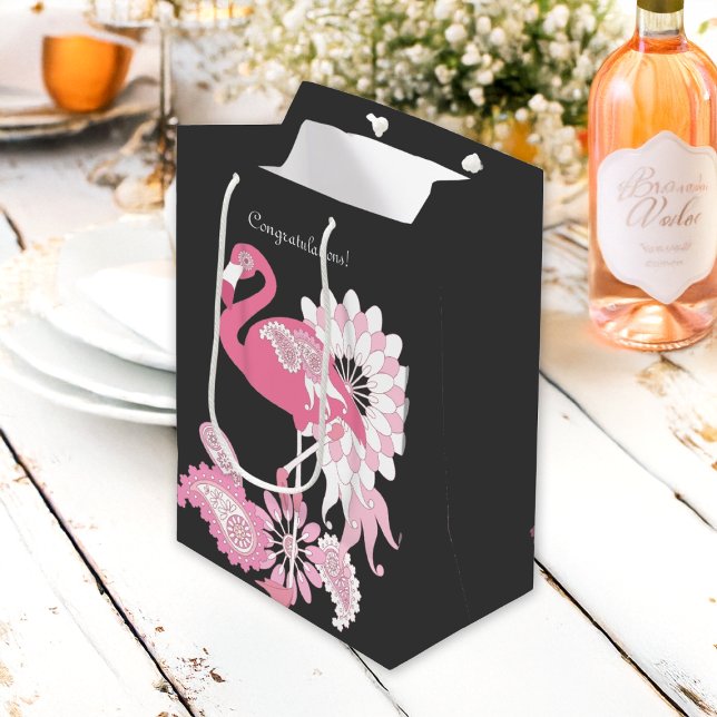 Grattisar! Black Paisley Rosa Flamingo (Skapare uppladdad)
