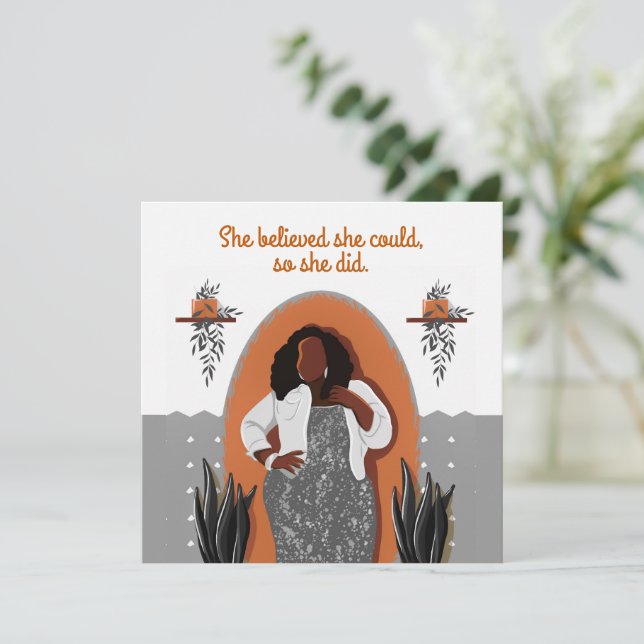 Grattisar Black Woman som hon trodde kunde (Stående Fram)