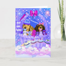 Grattisar Boy Girl Twillingars Greeting Card Kort