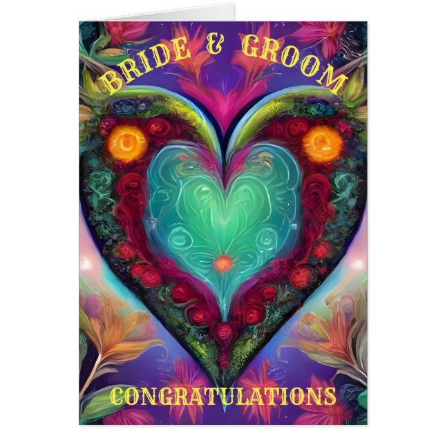 GRATTISAR BRID OCH GROOM HÄLSNINGSKORT (Framsidan)