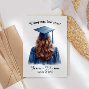 Grattisar Brunette Female Student i Blue Tack Kort