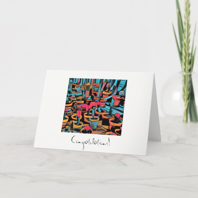 Grattisar Cactuses Greeting Card Kort (Framsida)