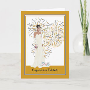 Grattisar Card Black Debutante w/Fireworks Kort