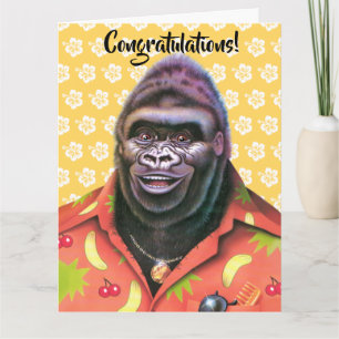 Grattisar Card Vain Gorilla-design. Kort