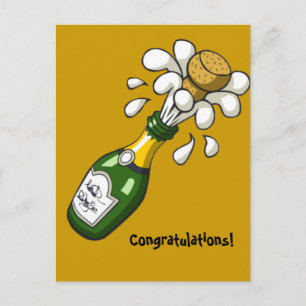 Grattisar Champagne-vykort Vykort