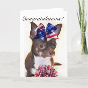 Grattisar CheerLeader chihuahua hund Card Kort