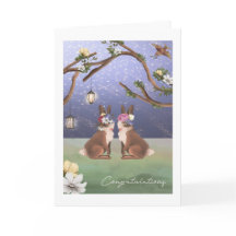 Grattisar Cute Bunny Rabbit Lesbisk par