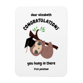 Grattisar Cute Sloth Studenten Anpassningsbar Card Magnet