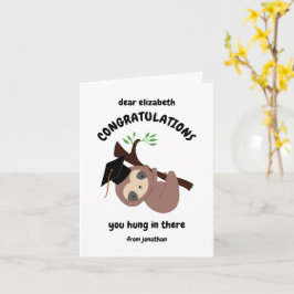 Grattisar Cute Sloth Studenten Anpassningsbar Kort