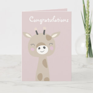 Grattisar ditt paket med Joy Giraffe Rosa Kort