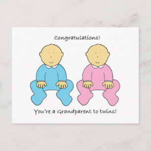 Grattisar Du är en Grandparent to Twillingars Vykort