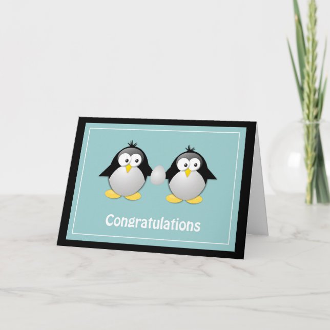 Grattisar, du förväntar dig Penguin Hälsning Kort (Framsida)