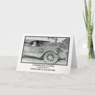 Grattisar får körkort, gamla bilar. kort