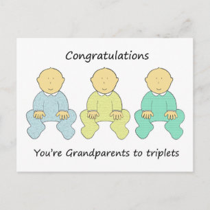 Grattisar Farföräldrar till Triplets Vykort