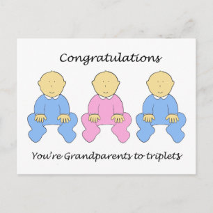 Grattisar Farföräldrar till Triplets Vykort