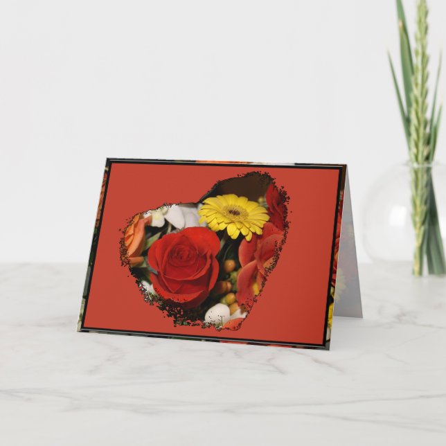 Grattisar Färg Blommigt Bouquet-mall Kort (Framsida)