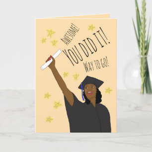 Grattisar Female African American Grad Helgkort