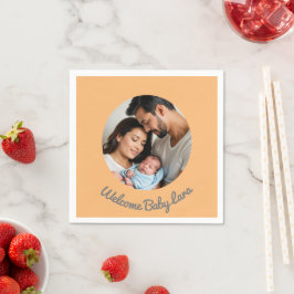 Grattisar flicka Pojke Peach Welcome anpassningsba Pappersservett