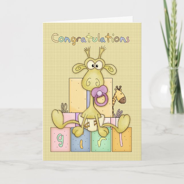 Grattisar Födelseort: Flicka kort - Cute Bab (Framsida)