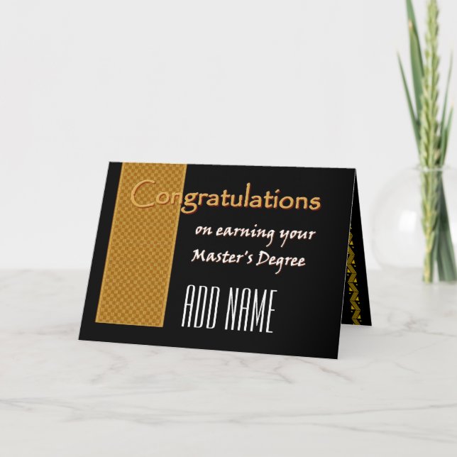 Grattisar för ANPASSAT NAMN, huvudexamen V02 Kort (Framsida)