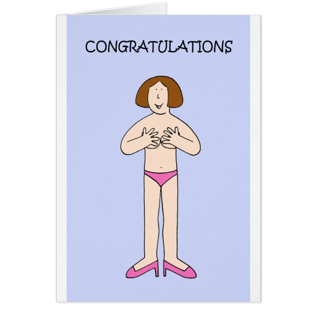 Grattisar för återuppbyggnad i Tecknad Dam Hälsningskort (Framsidan)