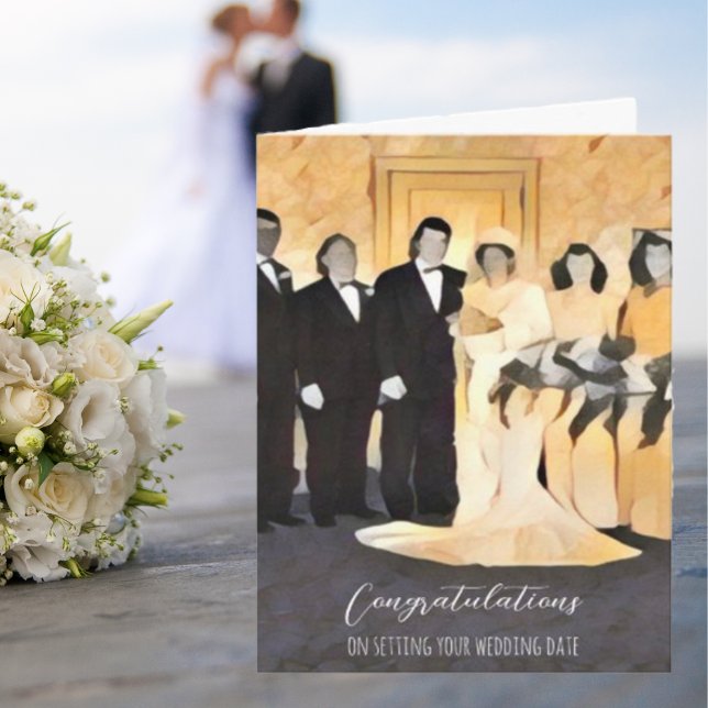 Grattisar för att ange ditt Bröllop-datum Kort (Skapare uppladdad)