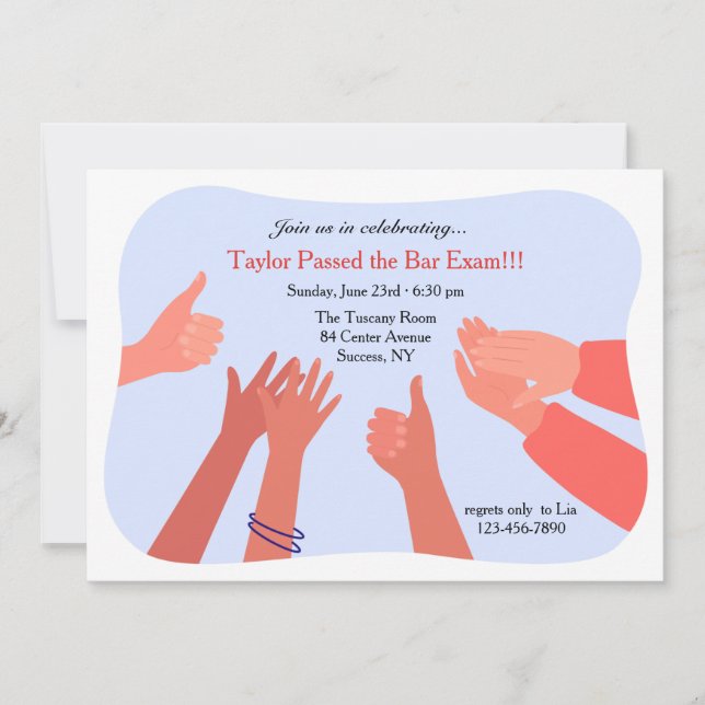 Grattisar för att ta emot inbjudan till Pub-provet (Framsida)