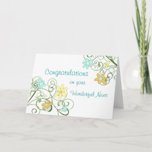 Grattisar för Blommigt i Vår om att förvänta sig Kort