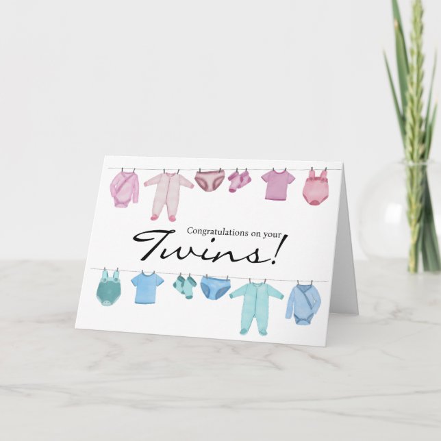 Grattisar för Boy/Girl-Twillingar Kort (Framsida)