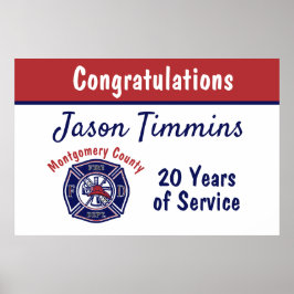 Grattisar för brandanläggningens Logotyp Poster