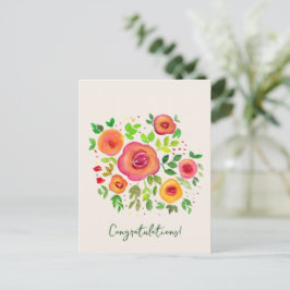 Grattisar för Bright Flowers Blommigt Bouquet Vykort