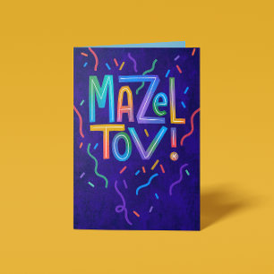 Grattisar för Bright Streamers Mazel Tov Kort