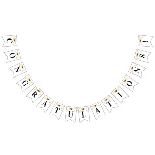 Grattisar för Coquette Gult Bow   Studenten Vimplar