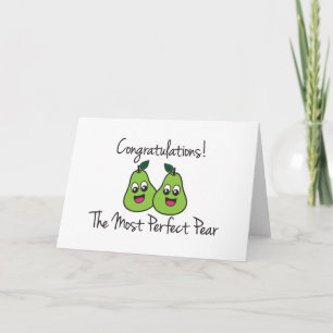 Grattisar för det mest Perfekt Pear Twin Card Kort