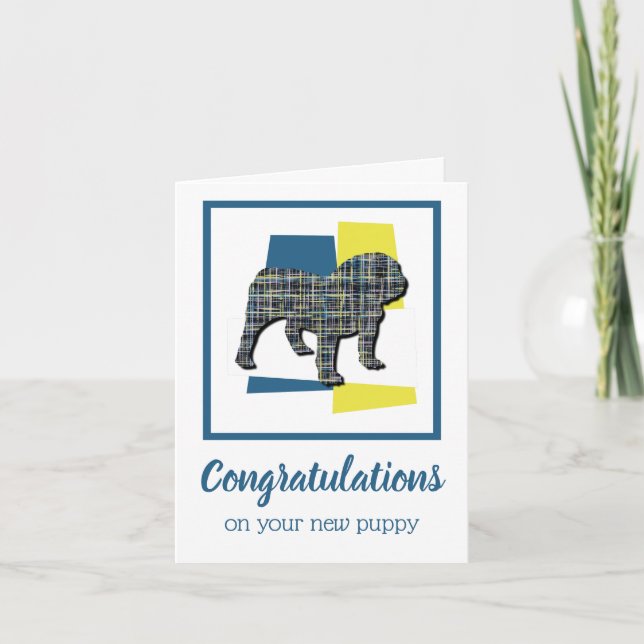 Grattisar för engelska Bulldog Puppy-Hund Kort (Framsida)