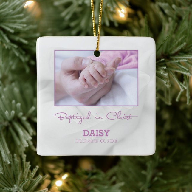 Grattisar för flickbaptism i Baby Personlig Julgransprydnad Keramik (Träd)