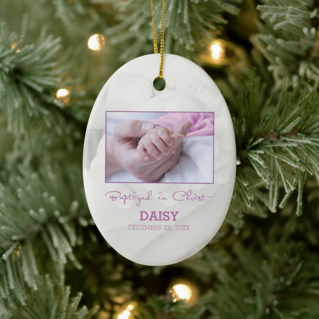 Grattisar för flickbaptism i Baby Personlig Julgransprydnad Keramik (Träd)