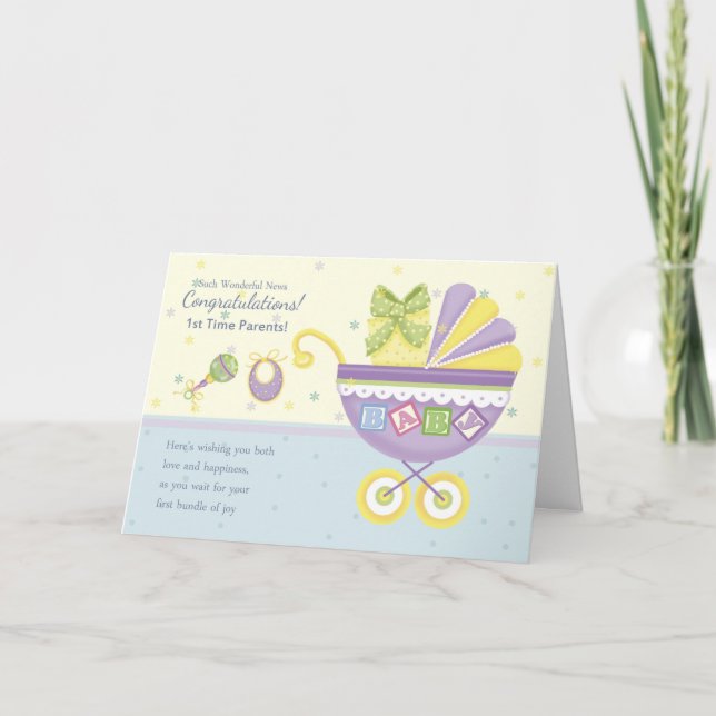 grattisar för första Graviden över överordnade  Kort (Framsida)