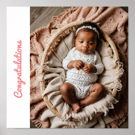 grattisar för foto i flicka rosa party poster